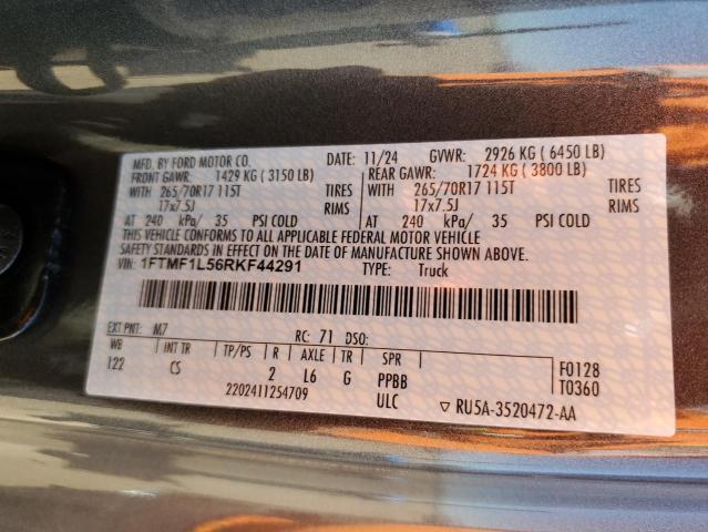 2024 FORD F150 XL 1FTMF1L56RKF44291