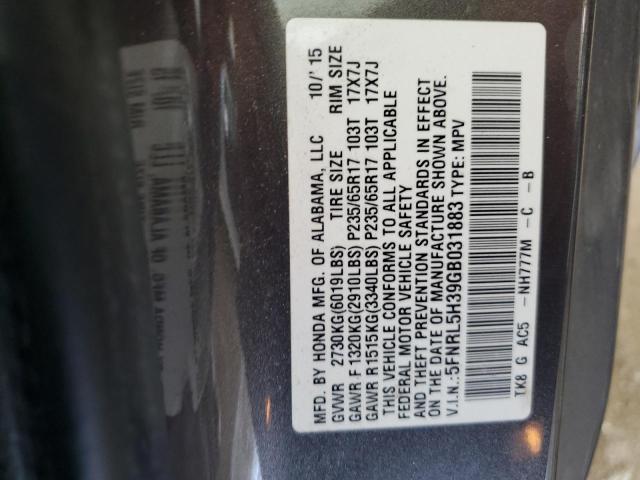 2016 HONDA ODYSSEY SE - 5FNRL5H39GB031883