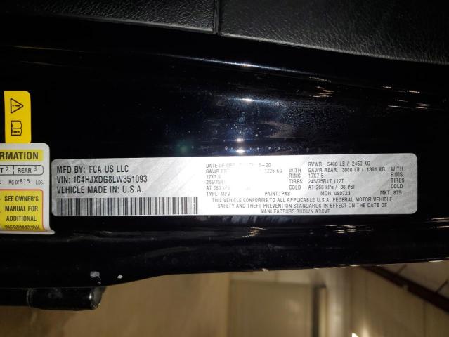 2020 JEEP WRANGLER U - 1C4HJXDG8LW351093
