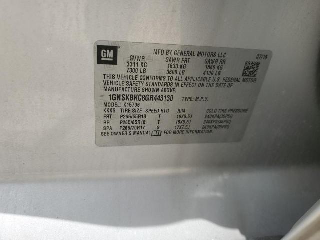 2016 CHEVROLET TAHOE K150 1GNSKBKC8GR443130