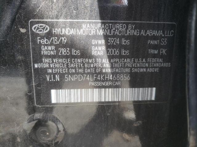 2019 HYUNDAI ELANTRA SE 5NPD74LF4KH468856