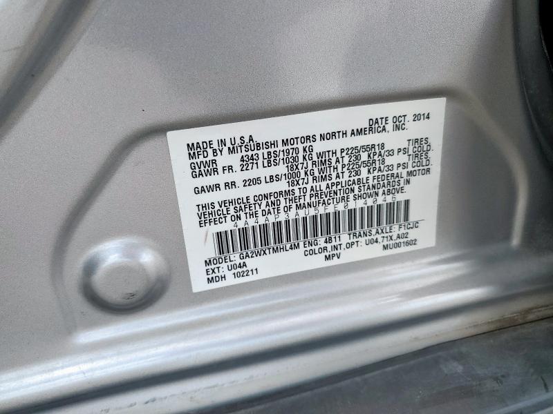 2015 MITSUBISHI OUTLANDER - 4A4AP3AU5FE014046