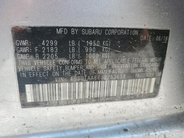 2018 SUBARU IMPREZA 4S3GTAA66J3753658