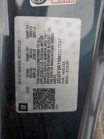 2021 CHEVROLET CAMARO LZ 1G1FF1R7XM0117047