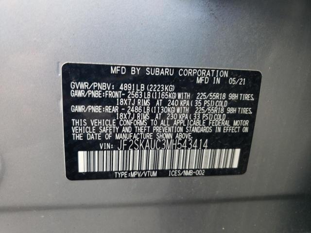2021 SUBARU FORESTER L JF2SKAUC3MH543414