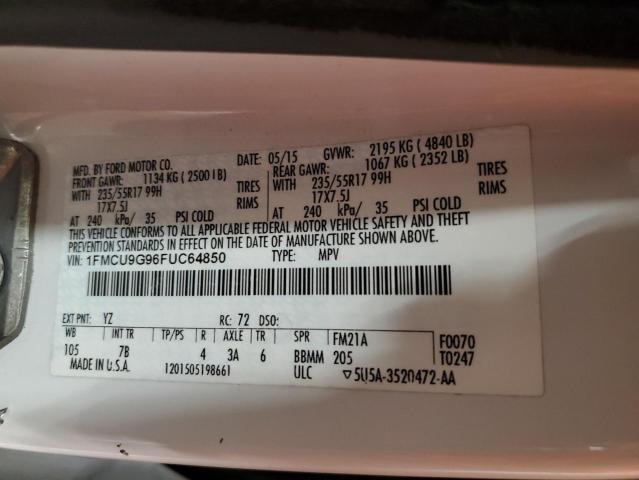 2015 FORD ESCAPE SE - 1FMCU9G96FUC64850