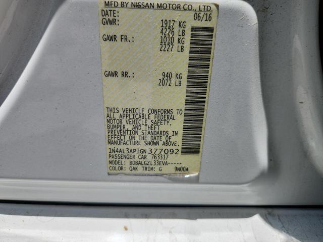 2016 NISSAN ALTIMA 2.5 - 1N4AL3AP1GN377092