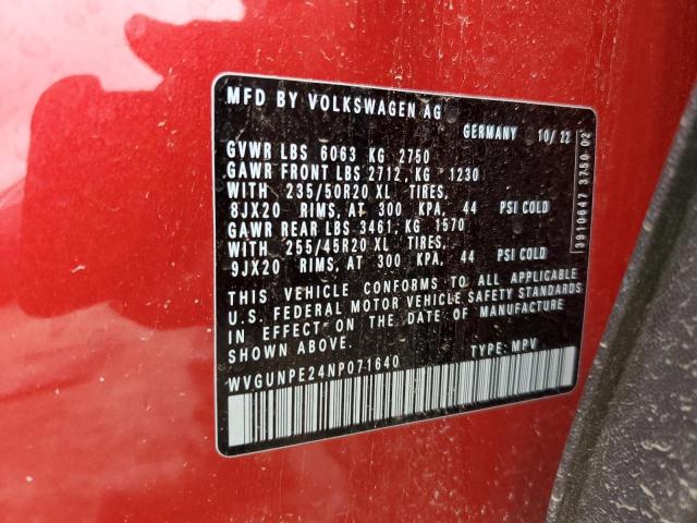 2022 VOLKSWAGEN ID.4 PRO S WVGUNPE24NP071640