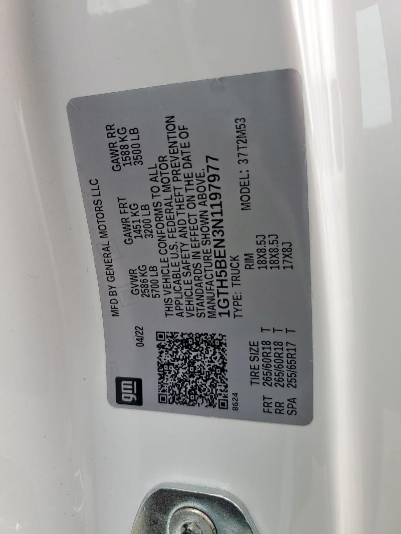 2022 GMC CANYON ELE - 1GTH5BEN3N1197977