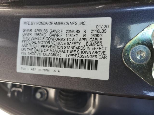 2020 HONDA ACCORD LX 1HGCV1F1XLA058315