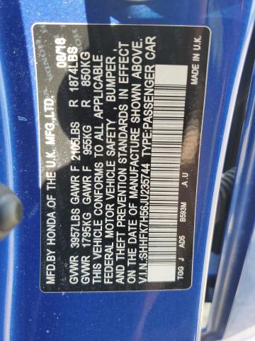 2018 HONDA CIVIC EX SHHFK7H56JU235744