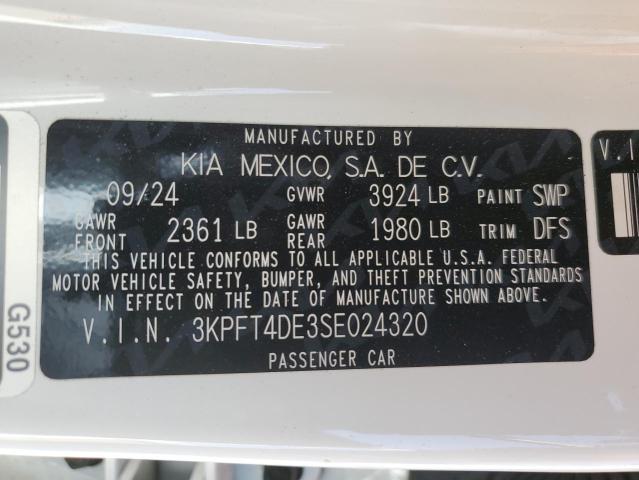 3KPFT4DE3SE024320 2025 KIA K4 LX