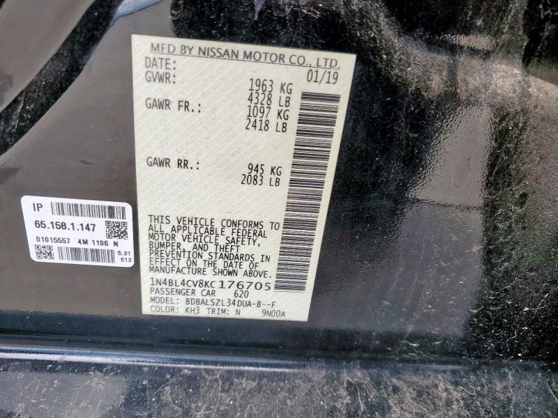 2019 NISSAN ALTIMA SR 1N4BL4CV8KC176705