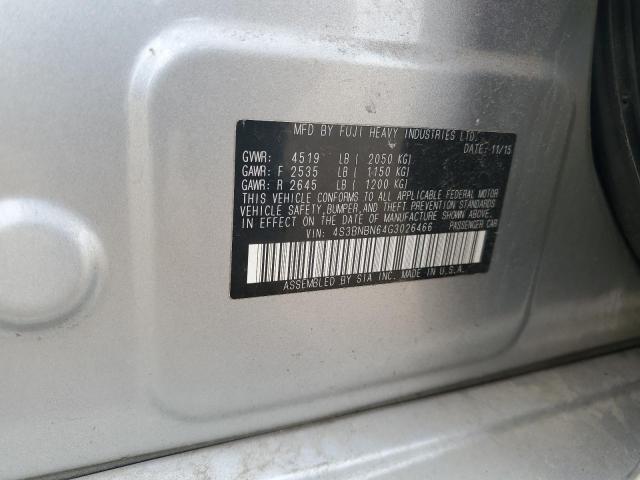 2016 SUBARU LEGACY 2.5 4S3BNBN64G3026466