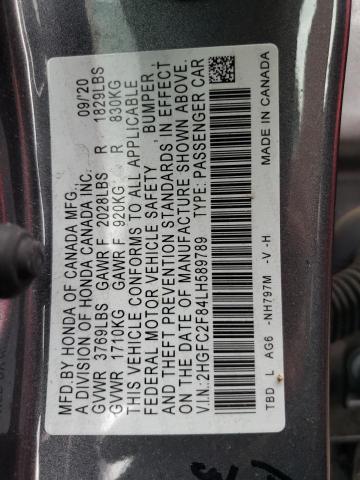 2020 HONDA CIVIC SPOR 2HGFC2F84LH589789