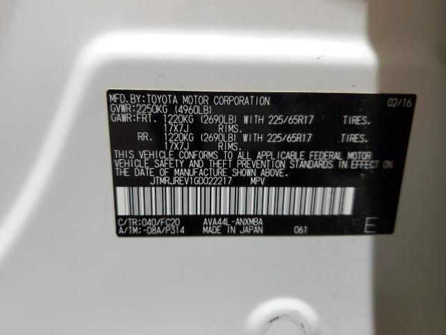 2016 TOYOTA RAV4 HV XLE JTMRJREV1GD022217