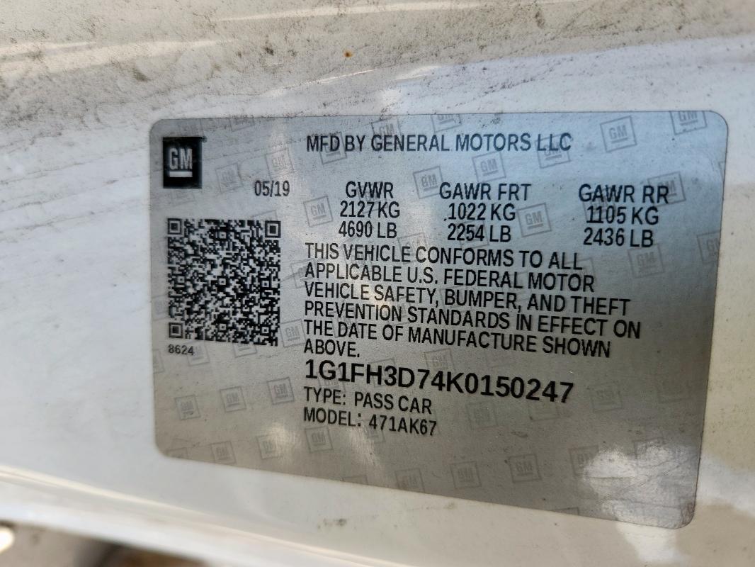 2019 CHEVROLET CAMARO SS - 1G1FH3D74K0150247