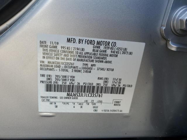 2020 FORD ECOSPORT S MAJ6S3JL1LC335761