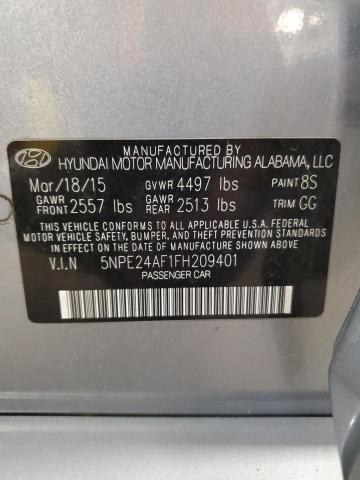 2015 HYUNDAI SONATA SE 5NPE24AF1FH209401