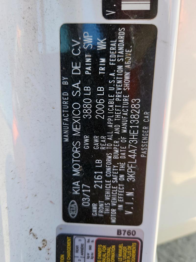 2017 KIA FORTE LX - 3KPFL4A73HE138283