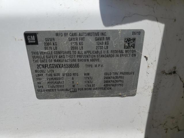 2CNFLGEWXA6386566 2010 CHEVROLET EQUINOX