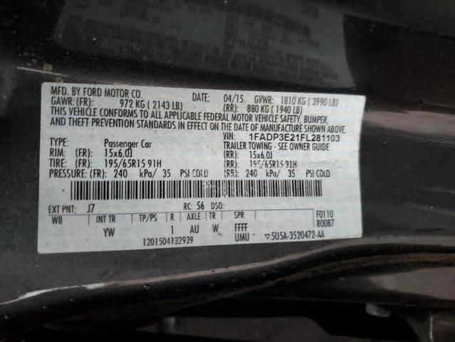 2015 FORD FOCUS S - 1FADP3E21FL281103