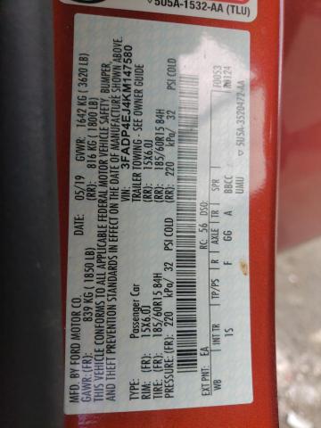 2019 FORD FIESTA SE 3FADP4EJ4KM147580