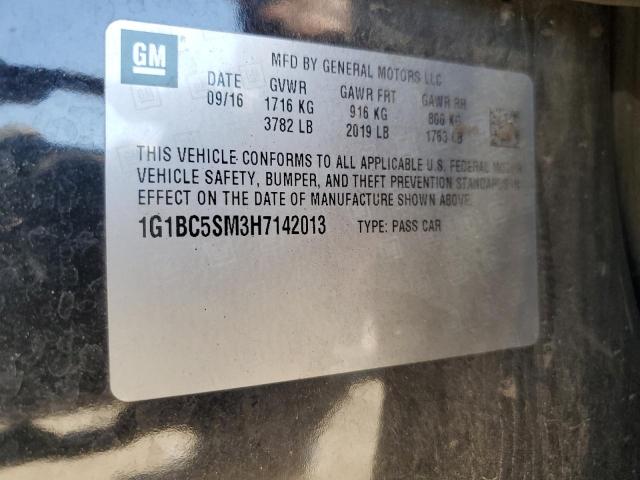 2017 CHEVROLET CRUZE LS 1G1BC5SM3H7142013
