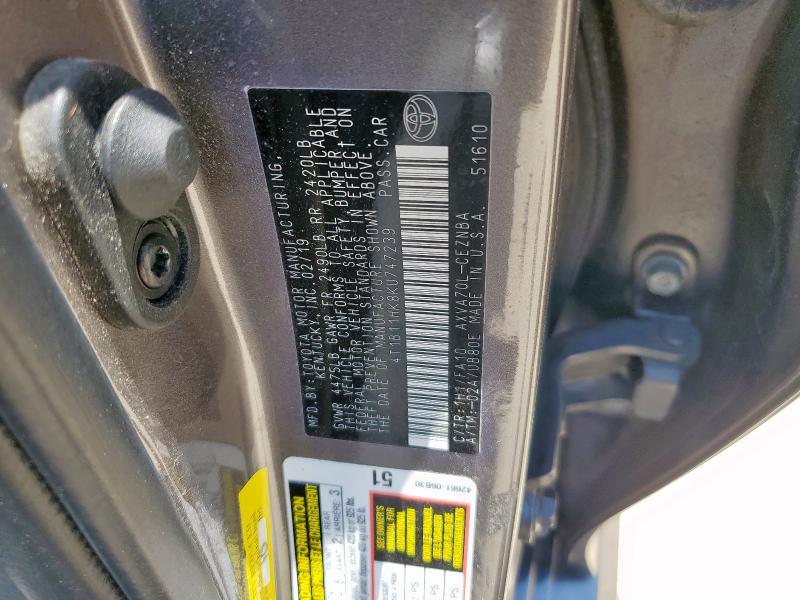 2019 TOYOTA CAMRY L - 4T1B11HK8KU747239