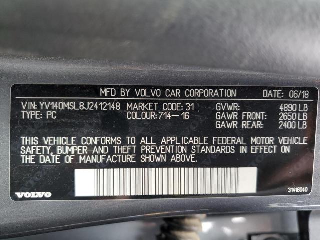 2018 VOLVO V60 T5 DYN YV140MSL8J2412148