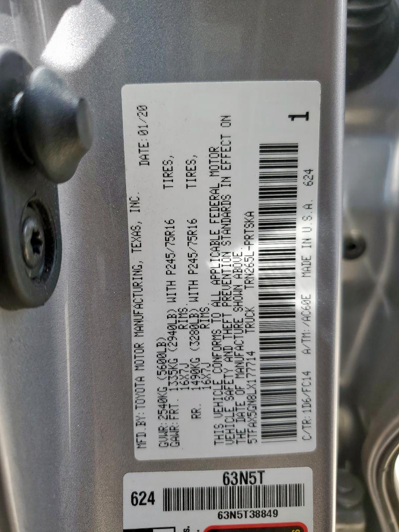 2020 TOYOTA TACOMA DOU 5TFAX5GN8LX177714