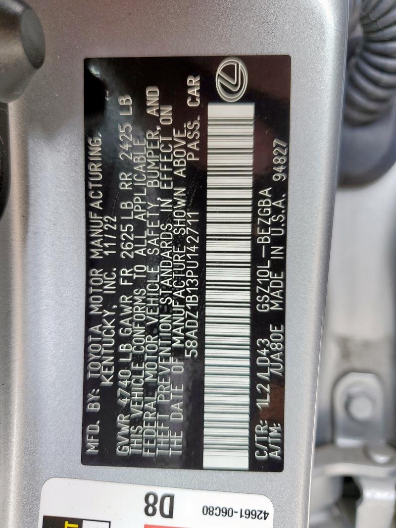 2023 LEXUS ES 350 BAS 58ADZ1B13PU142711