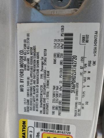2018 FORD FUSION SE 3FA6P0HD2JR162720
