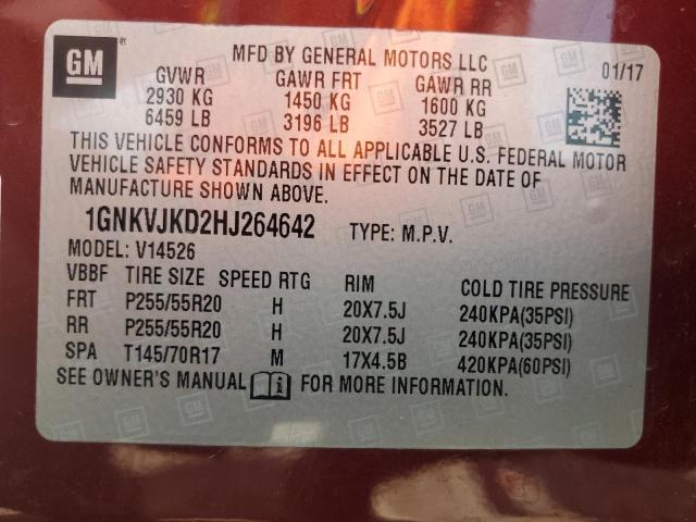 2017 CHEVROLET TRAVERSE P 1GNKVJKD2HJ264642