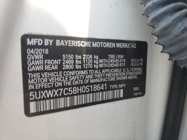 2017 BMW X3 XDRIVE3 - 5UXWX7C58H0S18641