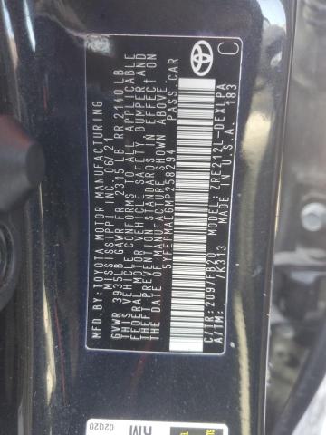 2021 TOYOTA COROLLA LE 5YFEPMAE6MP258294