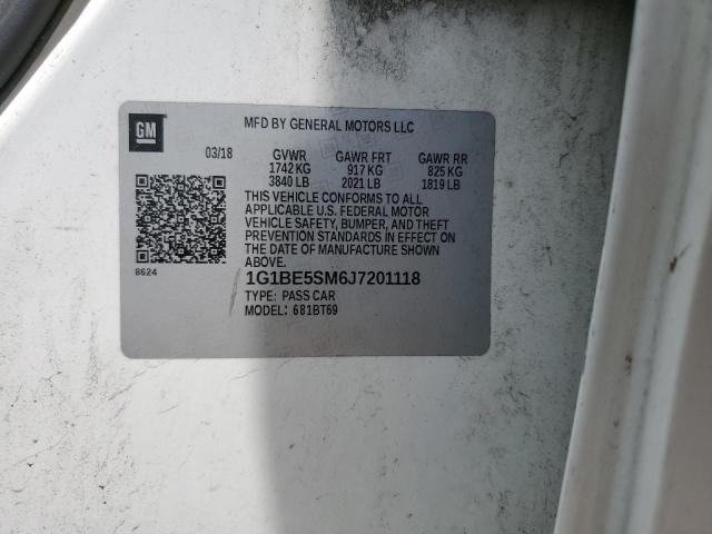 2018 CHEVROLET CRUZE LT 1G1BE5SM6J7201118