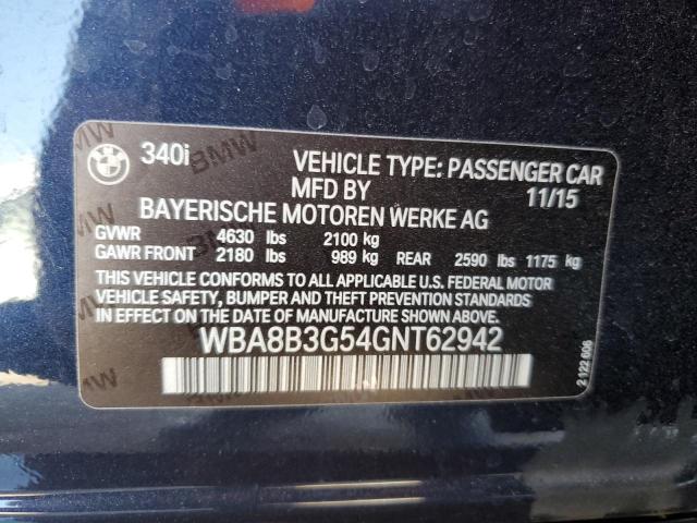 2016 BMW 340 I WBA8B3G54GNT62942