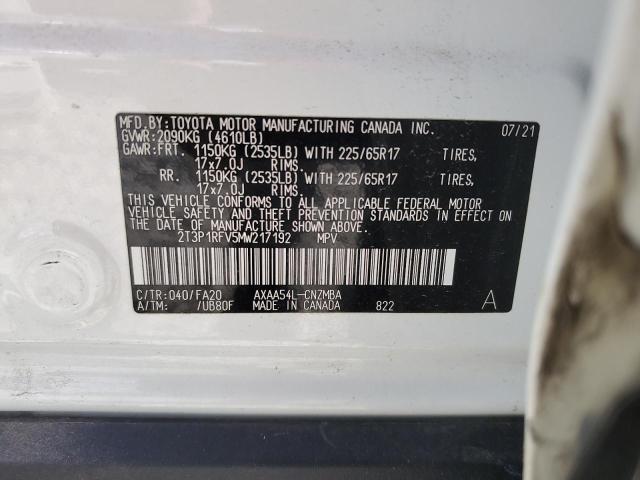 2t3p1rfv5mw217192 - 2021 Toyota Rav4 Xle - #60561705