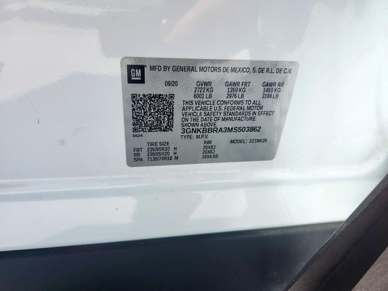 2021 CHEVROLET BLAZER 1LT 3GNKBBRA3MS503862