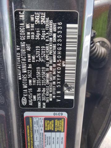 2017 KIA SORENTO SX 5XYPKDA50HG235336