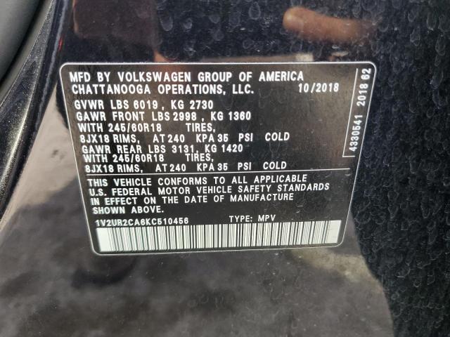 2019 VOLKSWAGEN ATLAS SE 1V2UR2CA6KC510456