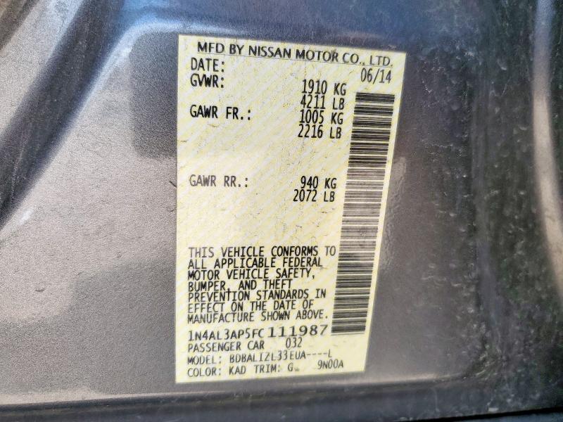 2015 NISSAN ALTIMA 2.5 - 1N4AL3AP5FC111987