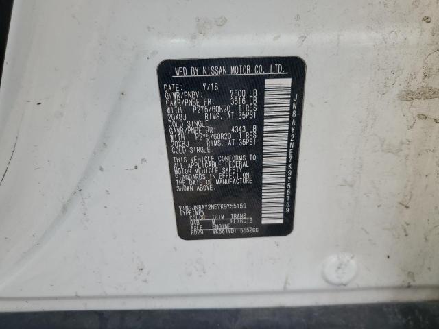 2019 NISSAN ARMADA PLA JN8AY2NE7K9755159
