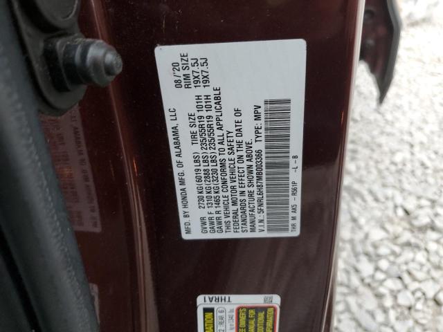 2021 HONDA ODYSSEY TO - 5FNRL6H87MB003366
