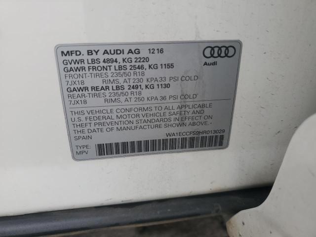 2017 AUDI Q3 PREMIUM WA1ECCFS9HR013029