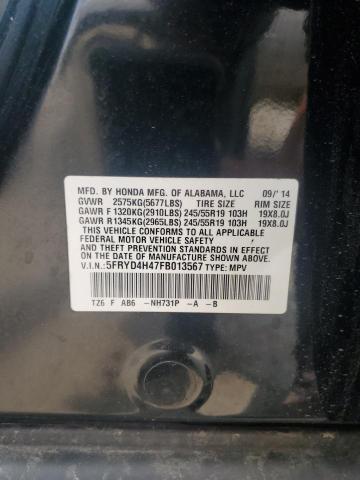 2015 ACURA MDX TECHNO 5FRYD4H47FB013567