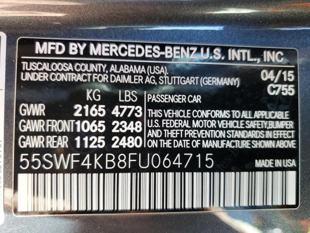 2015 MERCEDES-BENZ C 300 4MAT 55SWF4KB8FU064715