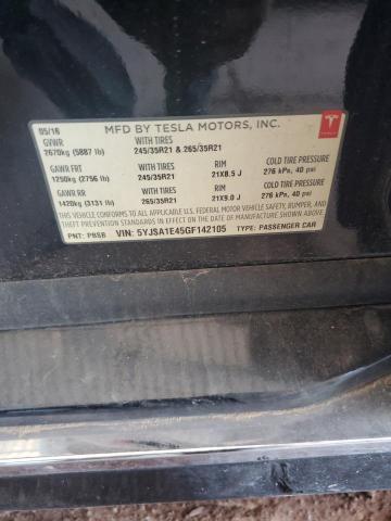 2016 TESLA MODEL S 5YJSA1E45GF142105