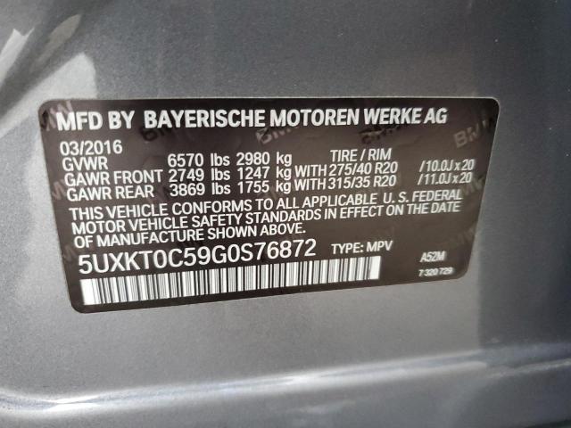 2016 BMW X5 XDR40E - 5UXKT0C59G0S76872